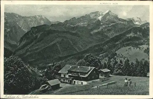 Garmisch Partenkirchen Eckbauer mit Zugspitzmassiv Kat. Garmisch Partenkirchen