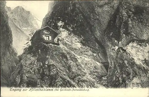 Garmisch Partenkirchen Eingang zur Hoellentalklamm Kat. Garmisch Partenkirchen