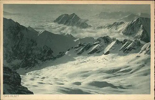 Zugspitze Gipfelblick vom Platt zum Gatterl Kat. Garmisch Partenkirchen