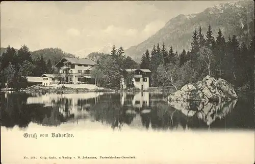 Badersee mit Baderhotel Kat. Grainau