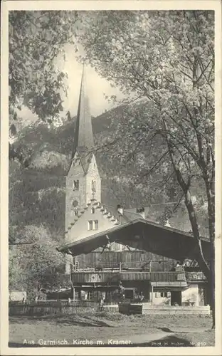 Garmisch-Partenkirchen Kirche mit Kramer / Garmisch-Partenkirchen /Garmisch-Partenkirchen LKR