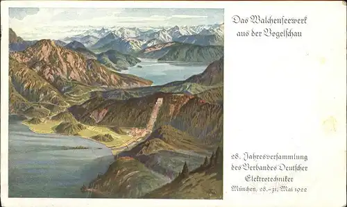 Walchensee Das Walchenseewerk aus der Vogelschau Kat. Kochel a.See