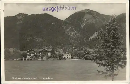 Walchensee Dorf Walchensee mit Heimgarten Stempel auf AK Kat. Kochel a.See