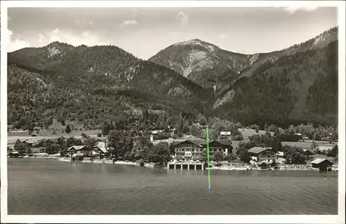 Walchensee mit Kurhotel Post und Heimgarten Kat. Kochel a.See