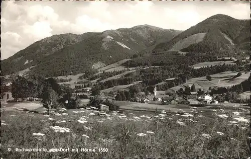 Bad Kohlgrub Rochuskapelle und Dorf mit Hoernle Kat. Bad Kohlgrub