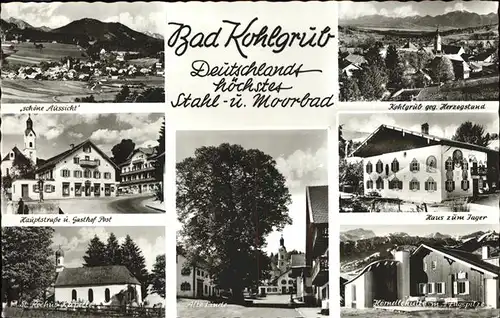 Bad Kohlgrub Ortsansicht Gasthoefe Kirche Haus zum Jager Hoerndlhuette Kat. Bad Kohlgrub