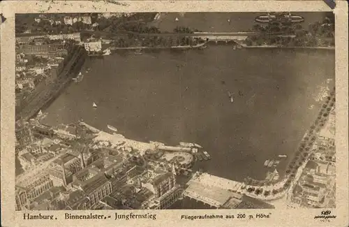 Hamburg Binnenalster Jungfernstieg Fliegeraufnahme Kat. Hamburg