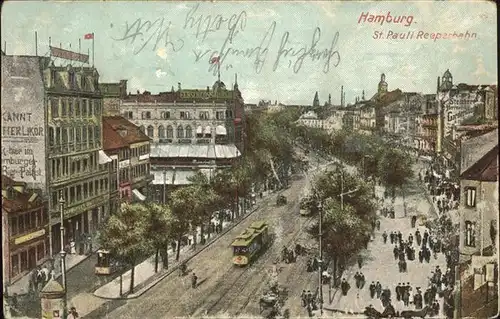 Hamburg Reeperbahn St Pauli Strassenbahn Kat. Hamburg