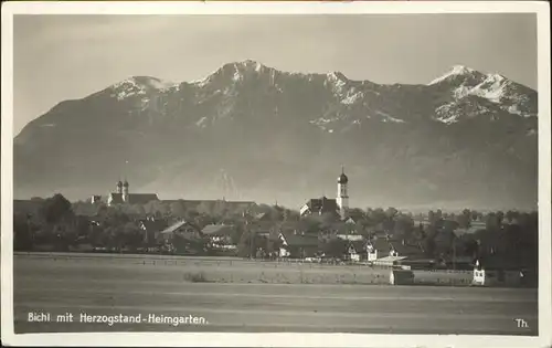 Bichl Bad Toelz Panorama mit Herzogstand und Heimgarten Kat. Bichl