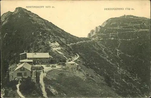 Herzogstandhaus mit Martinskopf und Herzogstand Kat. Kochel a.See