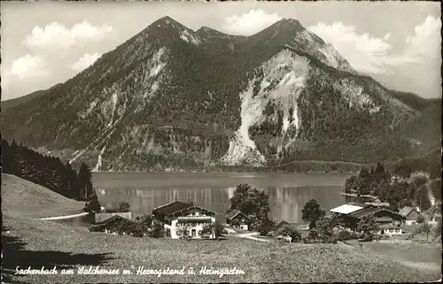 Sachenbach Walchensee mit Herzogstand und Heimgarten Kat. Jachenau