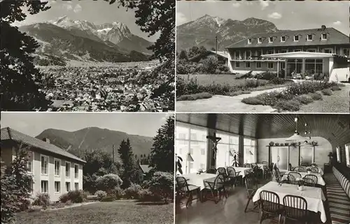 Garmisch Partenkirchen Panorama und Erholungsheim St Josef Kat. Garmisch Partenkirchen