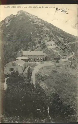 Herzogstandhaus mit Martinskopf und Herzogstand Kat. Kochel a.See