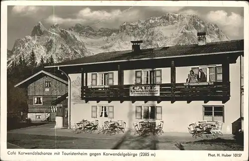 Garmisch Partenkirchen Cafe Karwendelschanze mit Touristenheim Kat. Garmisch Partenkirchen