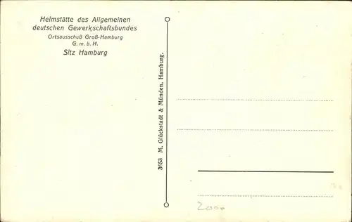 Hamburg Heimstaette dt Gewerkschaftsbund Doppelzimmer Kat. Hamburg