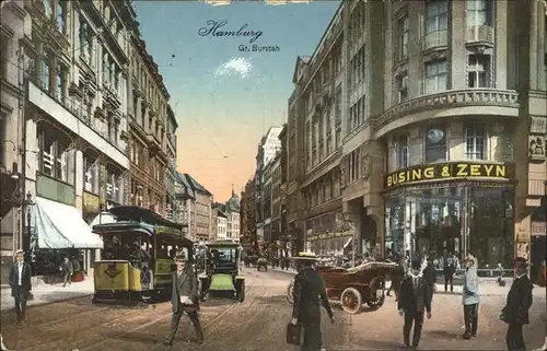 Hamburg Gr Burstah Strassenbahn Oldtimer Kat. Hamburg