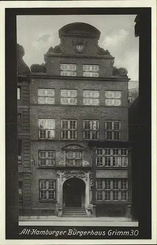 Hamburg Alt Hamburger Buergerhaus Kat. Hamburg