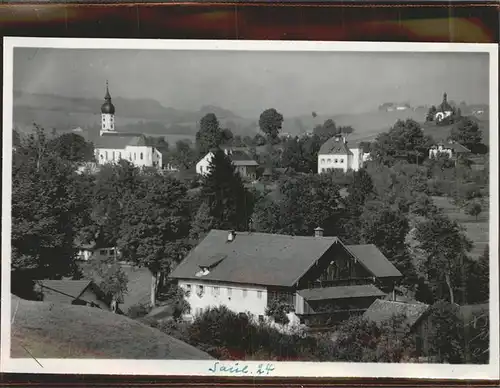 Saulgrub Panorama mit Kirche Kat. Saulgrub