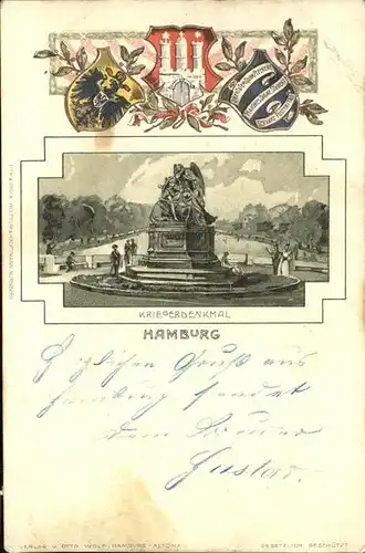 Hamburg Kriegerdenkmal Wappen Kat. Hamburg