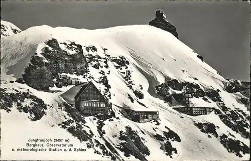 Jungfraujoch Berghaus Observatorium meteorologische Station an der Sphinx Kat. Jungfrau