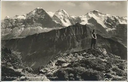 Schynige Platte Panorama mit Maennlichen und Hochalpen Kat. Schynige Platte