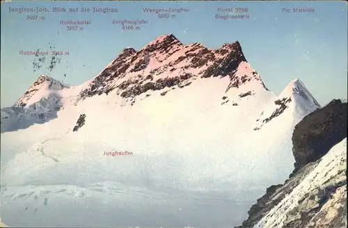 Jungfraujoch Jungfraufirn Gipfel Pic Mathilde Rotthalhorn Kat. Jungfrau