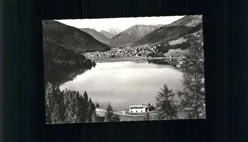 Davos GR Blick ueber Davosersee Tinzenhorn Albula Alpen Kat. Davos