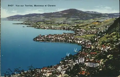 Territet Vue sur Territet Montreux Clarens Lac Leman Kat. Territet