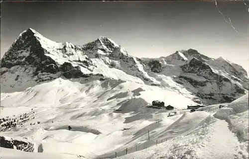 Grindelwald Kleine Scheideck Bergrestaurant Eiger Moench und Jungfrau Berner Alpen Kat. Grindelwald