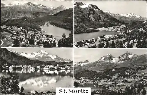 St Moritz GR Teilansichten mit St. Moritzsee Alpenpanorama Kat. St Moritz