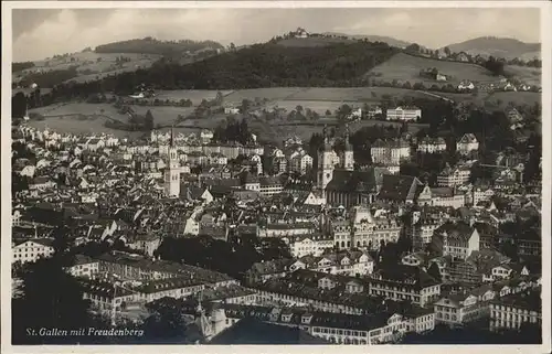 St Gallen SG Blick ueber die Stadt mit Freudenberg Kat. St Gallen