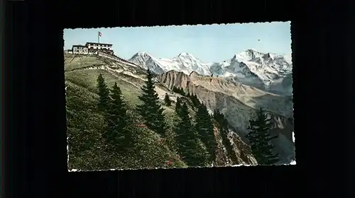 Schynige Platte Hotel mit Eiger Moench und Jungfrau Berner Alpen Kat. Schynige Platte