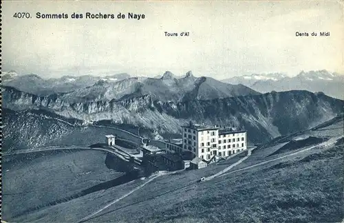 Montreux VD Grand Hotel Sommets des Rochers de Naye et les Alpes Bernoises / Montreux /Bz. Vevey