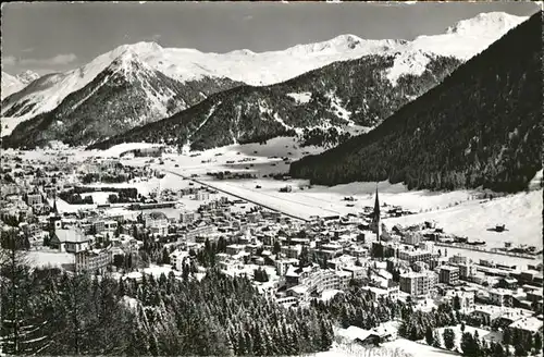 Davos GR Blick gegen Seehorn Pischahorn Buehlenberg Kat. Davos