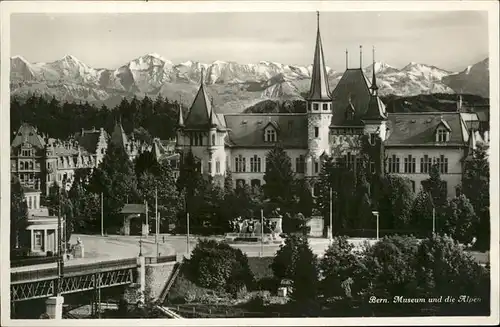 Bern BE Museum mit Blick zu den Alpen Kat. Bern