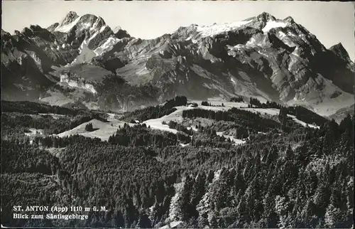 St Anton Arlberg Blick zum Saentisgebirge Kat. St. Anton am Arlberg