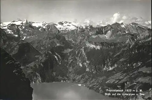 Stoos SZ Fronalpstock Blick auf Vierwaldstaettersee und Urner Alpen Kat. Stoos