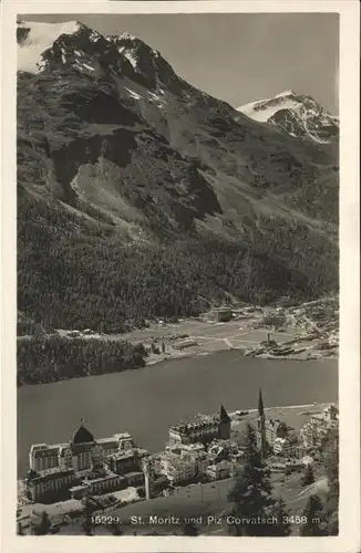 St Moritz GR Blick zum Piz Corvatsch Moritzersee Kat. St Moritz