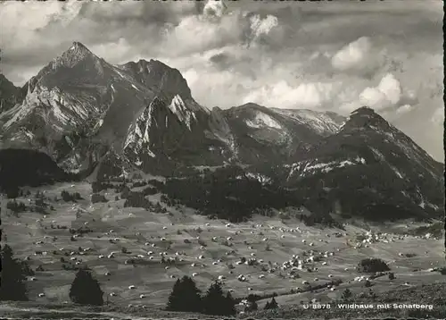 Wildhaus SG Panorama mit Schafberg Kat. Wildhaus