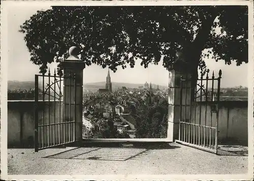 Bern BE Ausblick vom Rosengarten Friedhof Kirche Kat. Bern