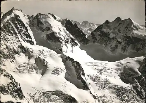 Pontresina Piz Bernina Piz Roseg Fliegeraufnahme Kat. Pontresina