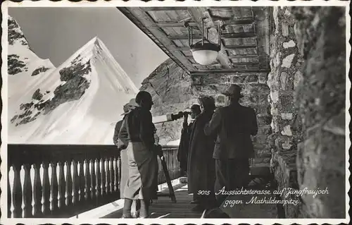 Jungfraujoch Aussichtsterrasse Blick zur Mathildenspitze Berner Alpen Kat. Jungfrau