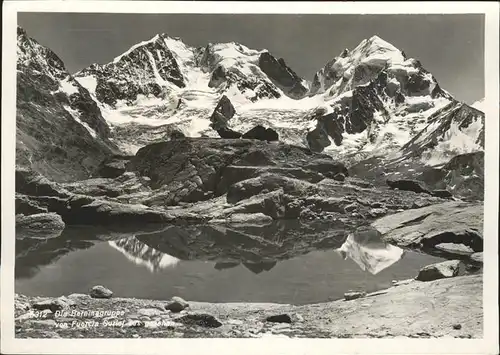 St Moritz GR Berninagruppe Blick von Fuorcla Surlej Bergsee Kat. St Moritz