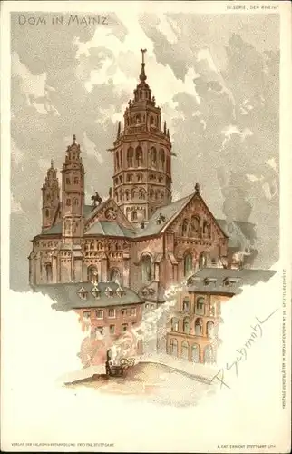 Mainz Rhein Dom Kuenstlerkarte / Mainz Rhein /Mainz Stadtkreis