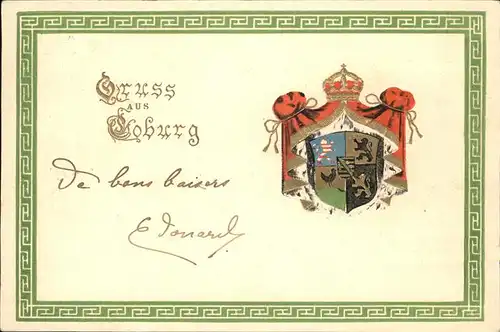 Coburg Wappen Krone Kat. Coburg
