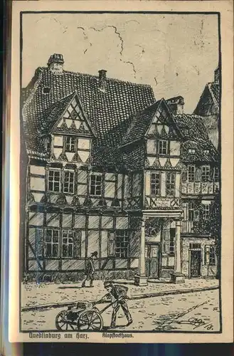 Quedlinburg Klopftockhaus Federzeichnung Kat. Quedlinburg