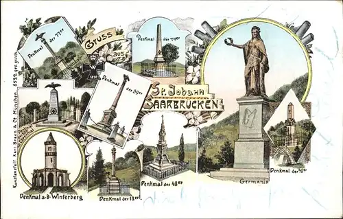 Saarbruecken Germania Denkmal Winterberg  Kat. Saarbruecken