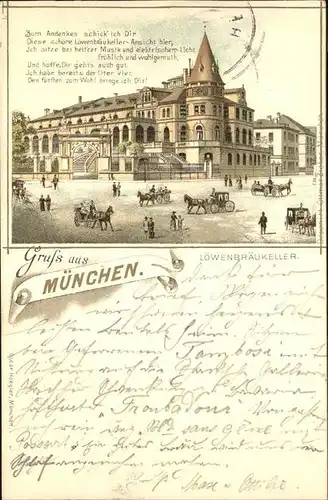 Muenchen Loewenbraeukeller Kutschen Kat. Muenchen