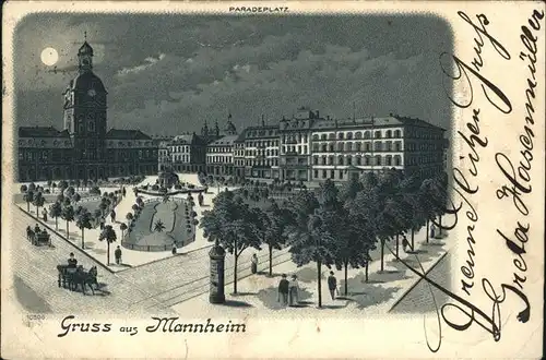 Mannheim Paradeplatz Kutsche Kat. Mannheim