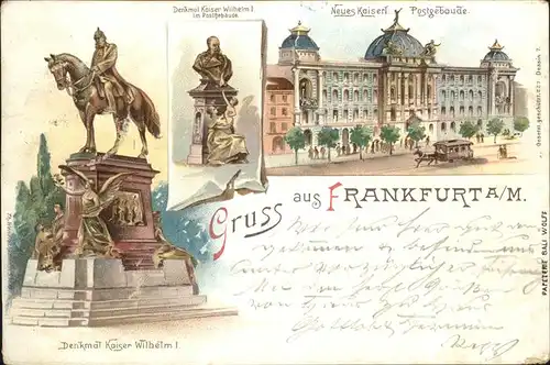 Frankfurt Main Kaiserl. Postgebaeude Denkmal Kaiser Wilhelm Kat. Frankfurt am Main